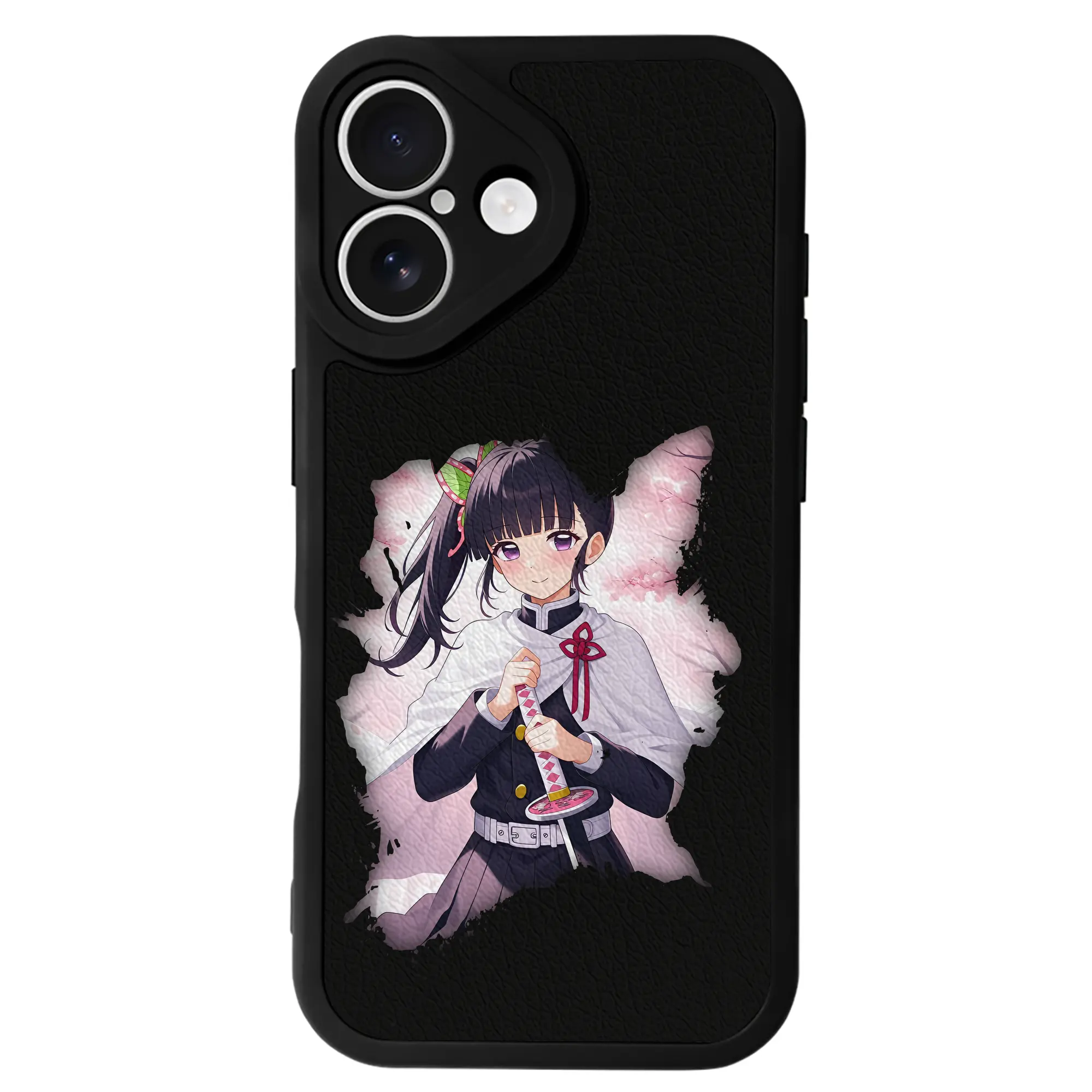 鬼滅の刃 グッズ,栗花落 カナヲ - IPhone 16シリーズ対応 ・ シリコンスマホケース ・ レザー調 ・ 高精度フィット ・ 耐衝撃 ・ ワイヤレス充電対応 ・ 精密カット